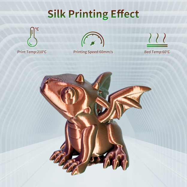 TRONXY Tri-Color Coextrusion 3D Printer Filament Shiny Silk Green-Purple-Copper Multicolor PLA Filament 1.75mm +/-0.03mm, 1kg/2.2lbs