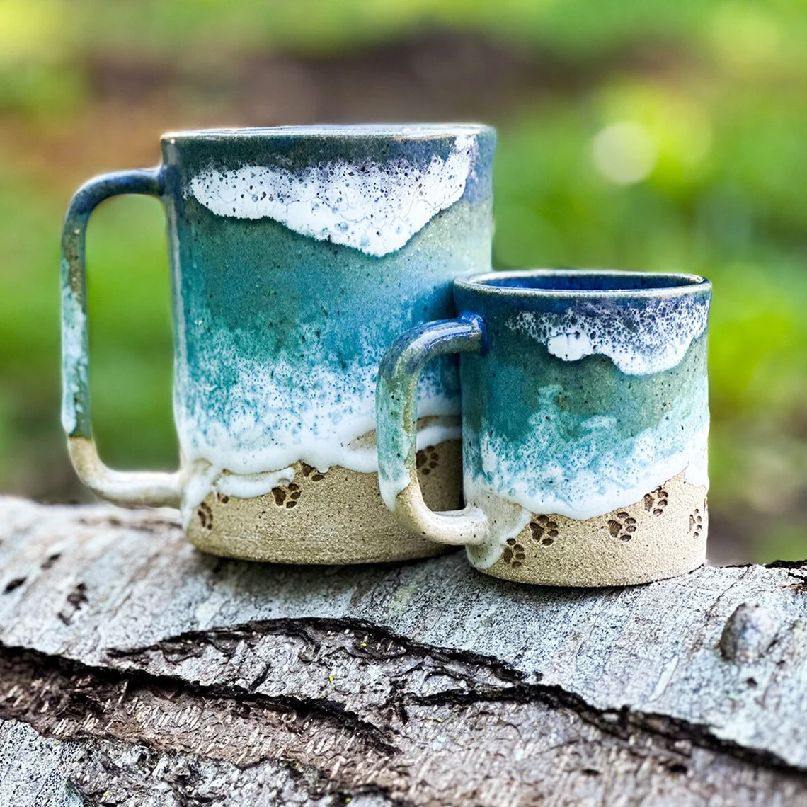 Ocean Shoreline Mug - Handmade Ceramic Coffee & Tea Cup