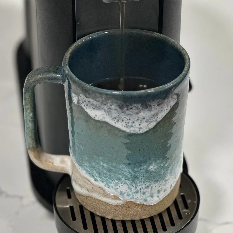Ocean Shoreline Mug - Handmade Ceramic Coffee & Tea Cup