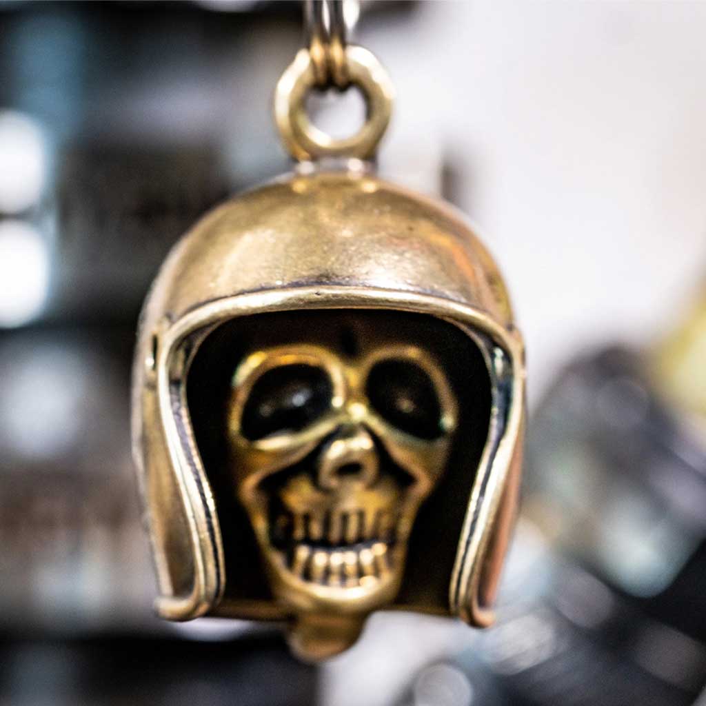 Don't Fuckin Die Brass Skull Motorcycle Guardian Gremlin Bell Chopper Harley and others - The Dirty Gringo