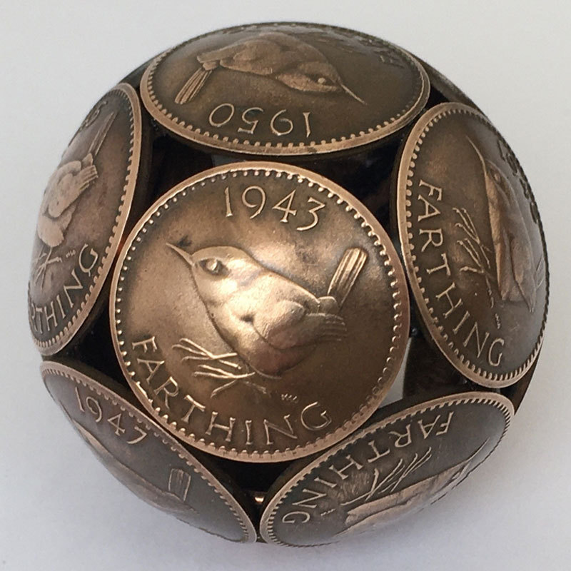 Jenny Wren Bronze Farthing Coin Ball