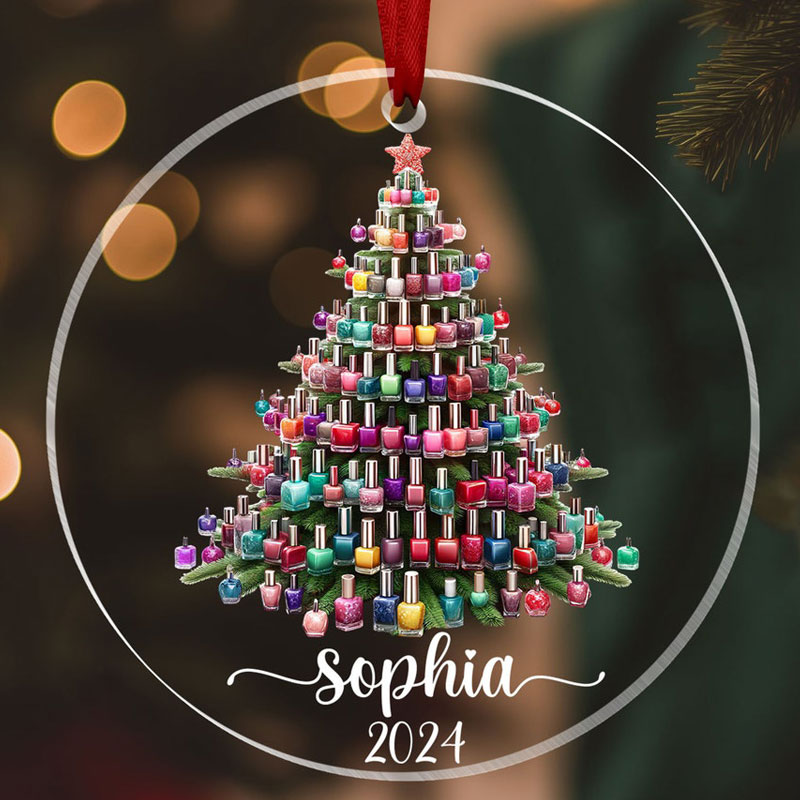 Personalized Nail Tech Christmas Ornament