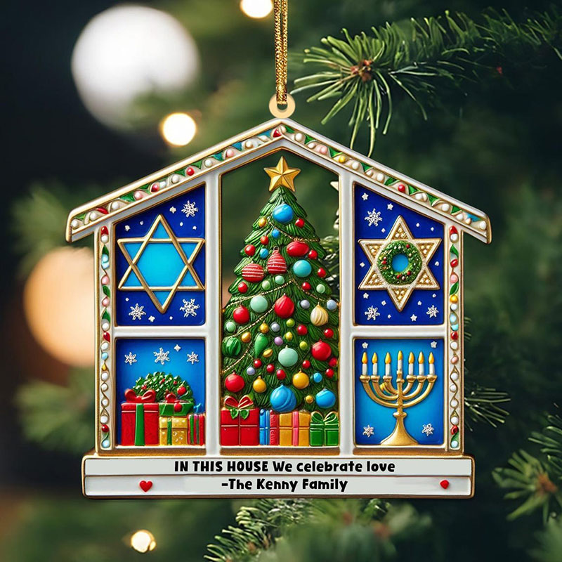 Personalized Hanukkah Christmas Ornament