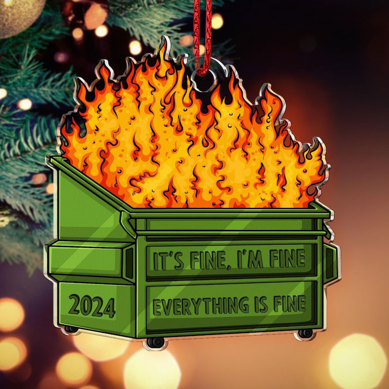 2024 Dumpster Fire Christmas Ornament