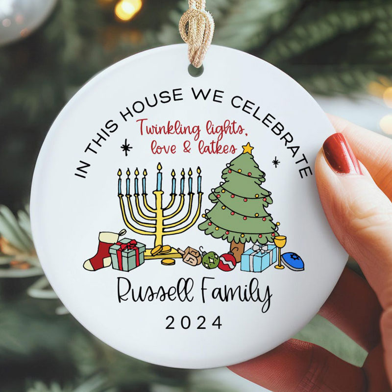 Personalized Hanukkah Christmas Ornament