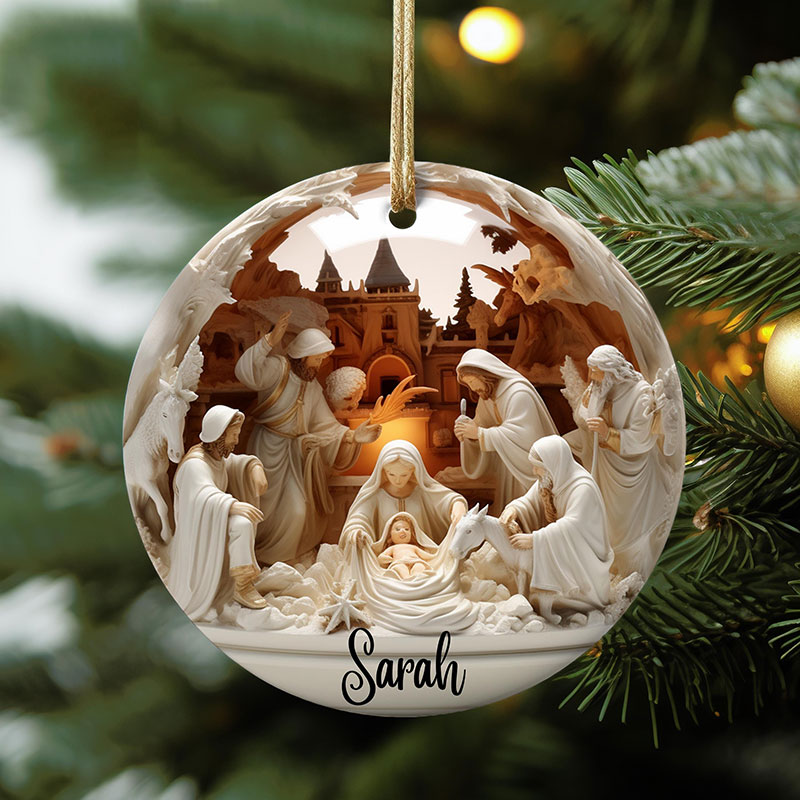 Custom Nativity Christmas Ornament
