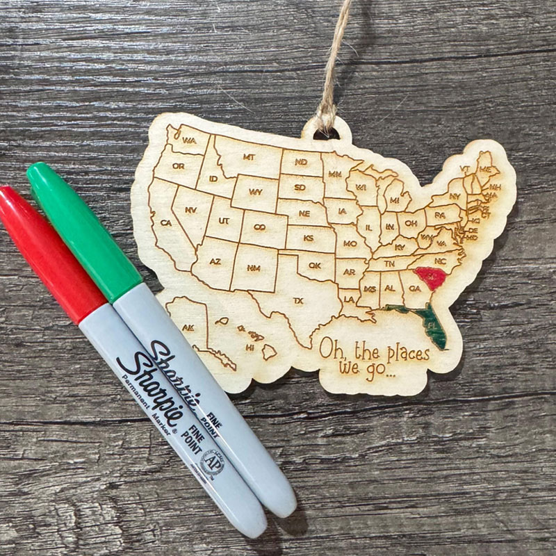 Travel USA Ornament * Commemorative Trip Vacation Ornament* 50 States *