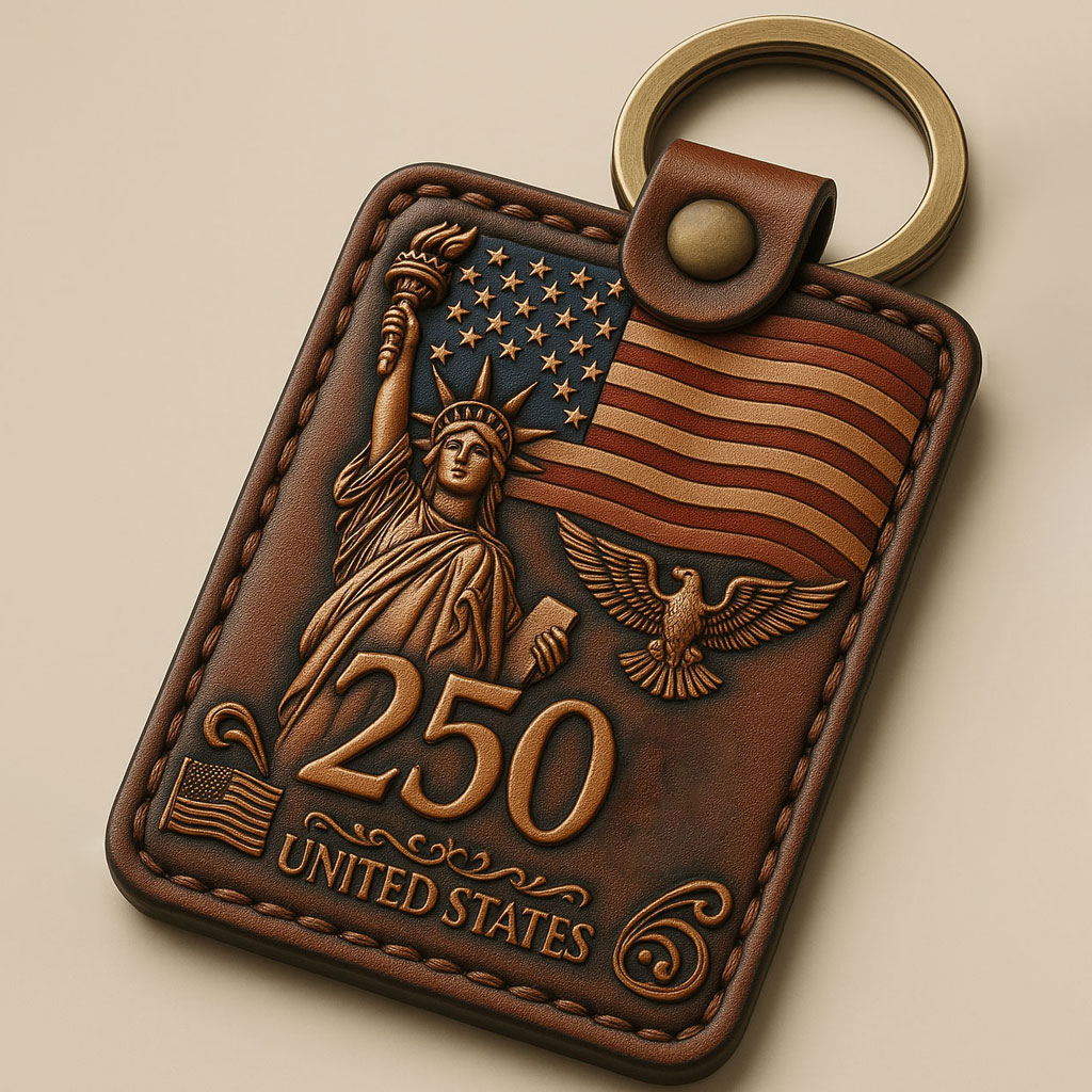 U.S. 250th Anniversary Leather Keychain