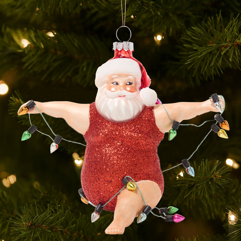 Funny Santa Christmas Ornament