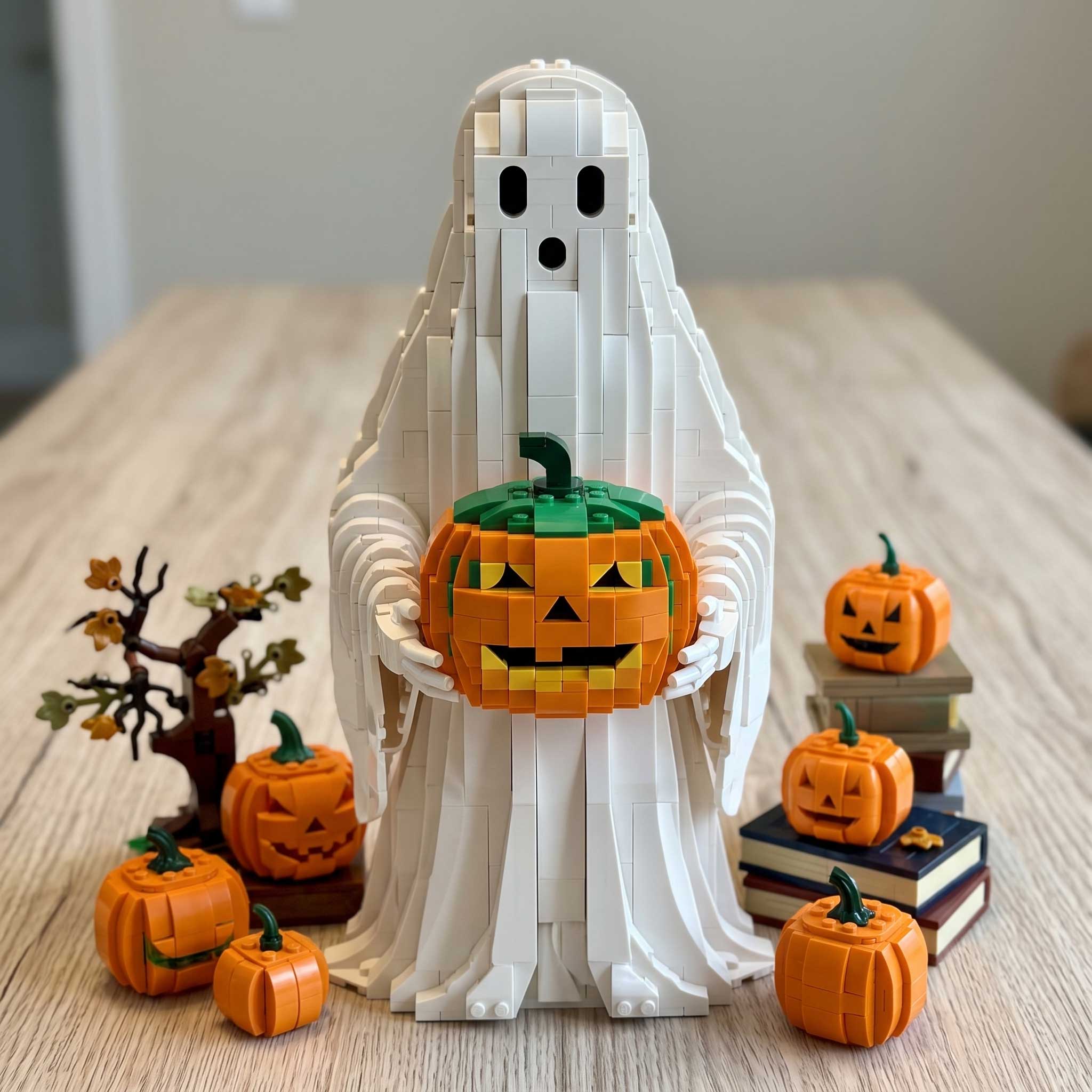 Ghost Pumpkin Halloween Building Set