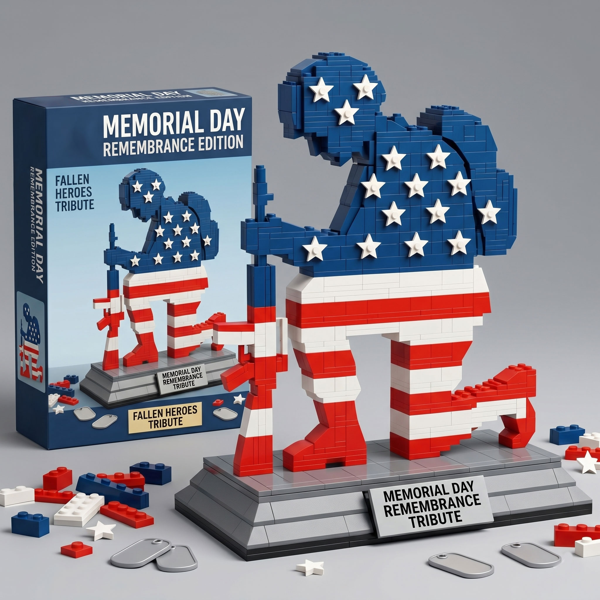Memorial Day Fallen Heroes Tribute Building Blocks Set