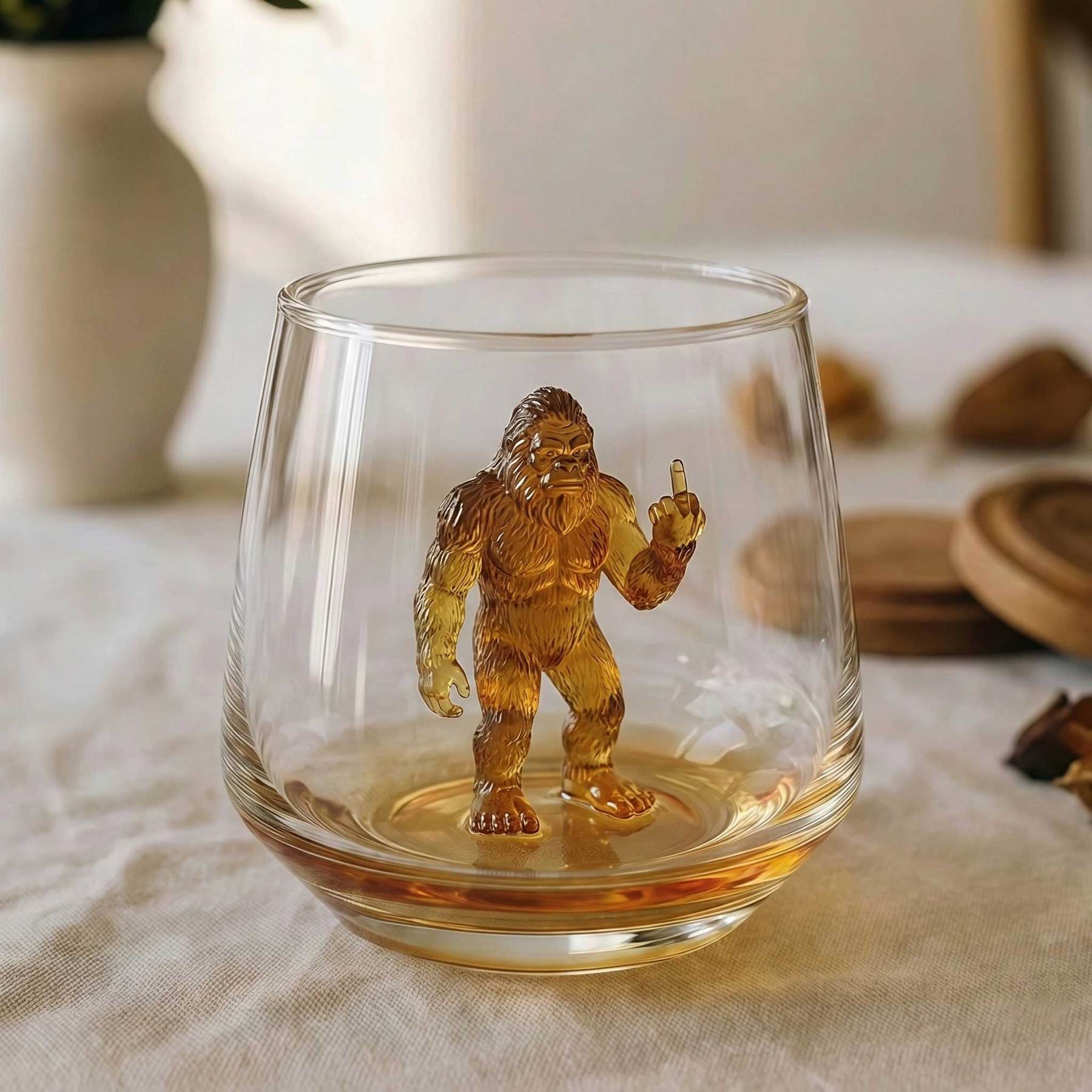 Bigfoot 3D Figurine Whiskey Glass