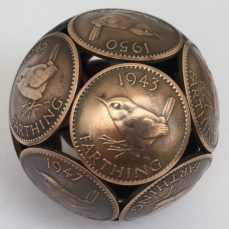 Jenny Wren Bronze Farthing Coin Ball