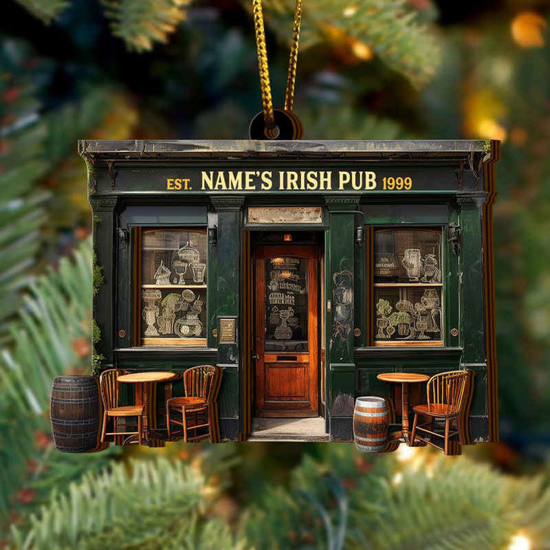 Personalized Irish Pub Ornaments For Christmas Tree Decor