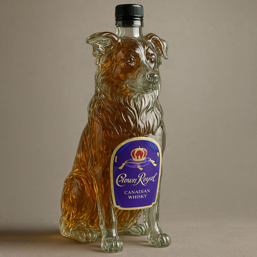 Border Collie Whiskey Bottle