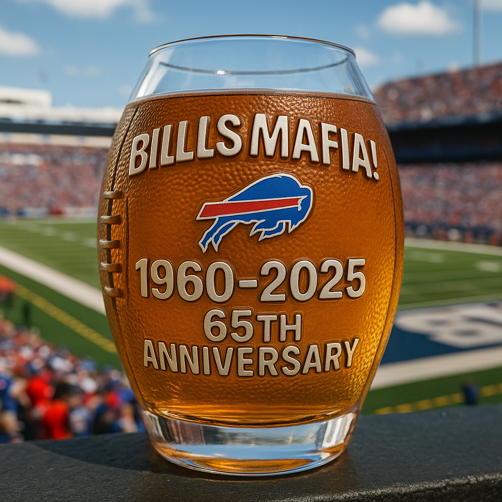 Buffalo Bills 65th Anniversary Whiskey Glass
