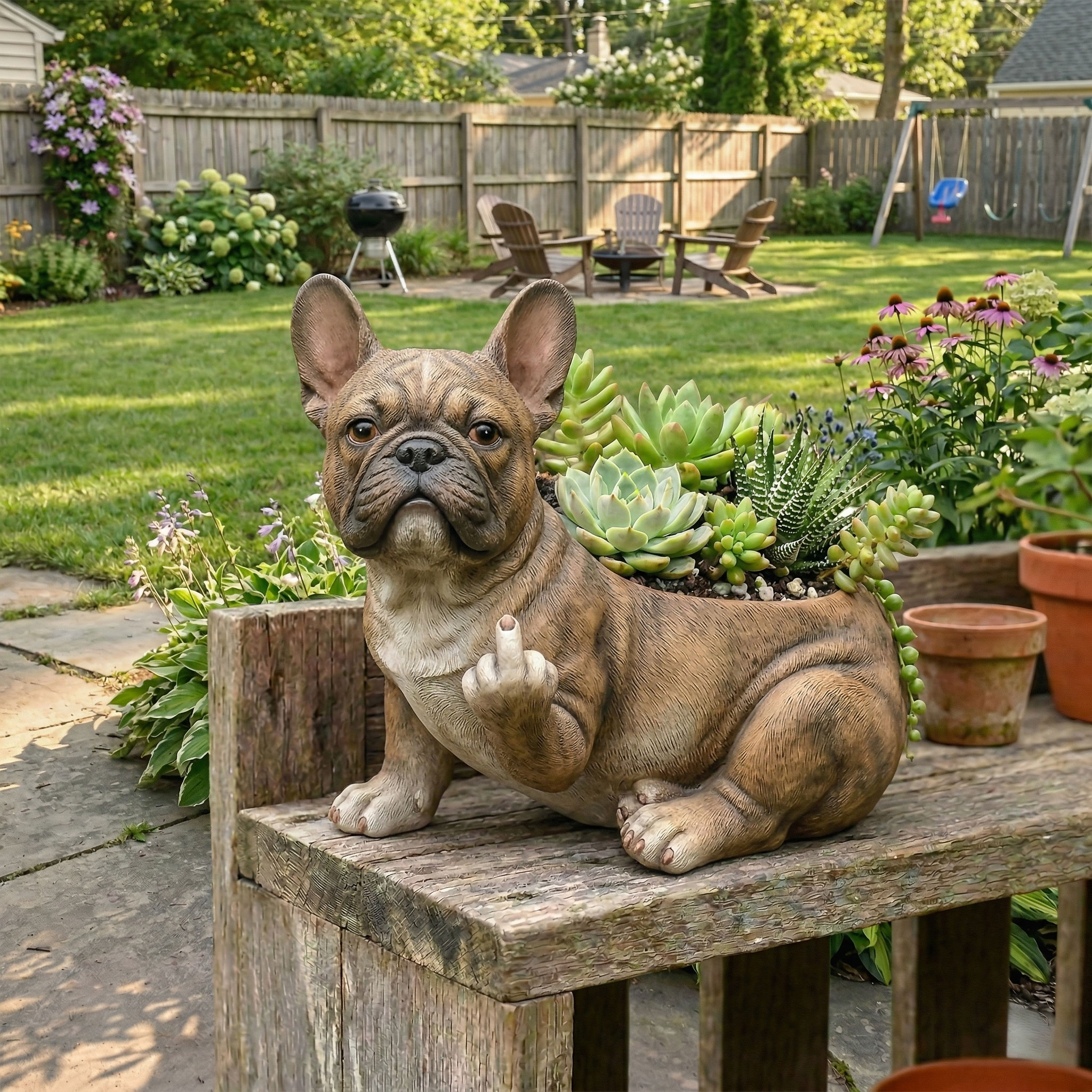 Funny French Bulldog Planter