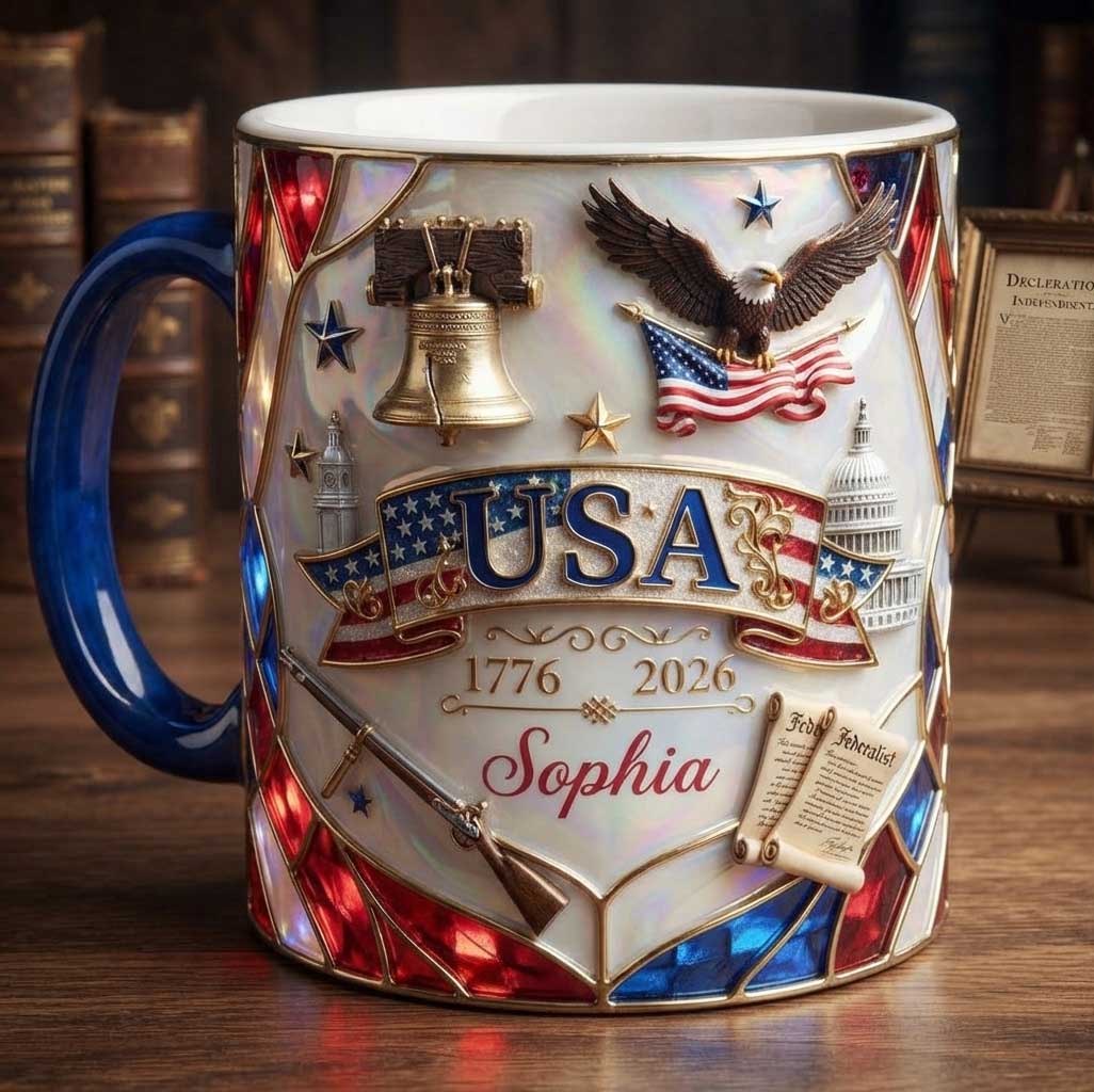 Personalized USA 250th Anniversary Patriotic Mug
