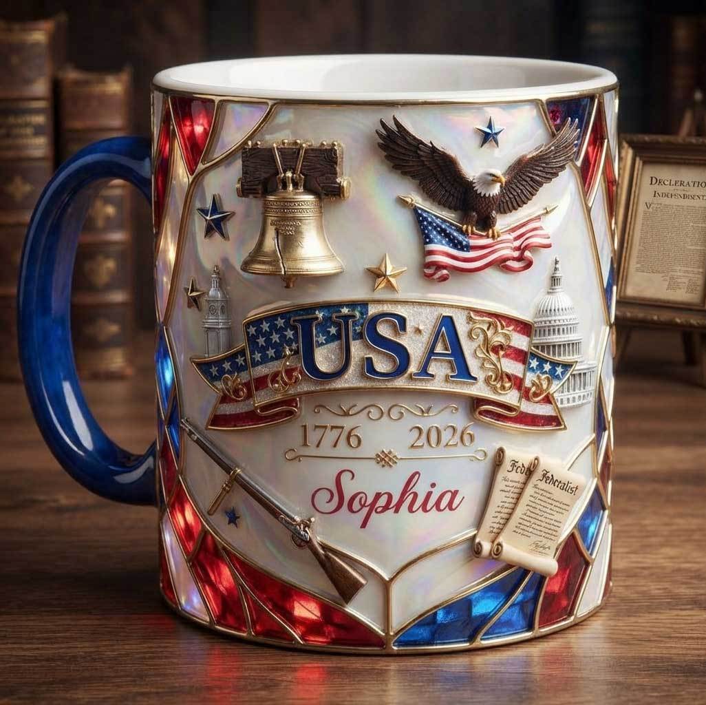 Personalized USA 250th Anniversary Patriotic Mug