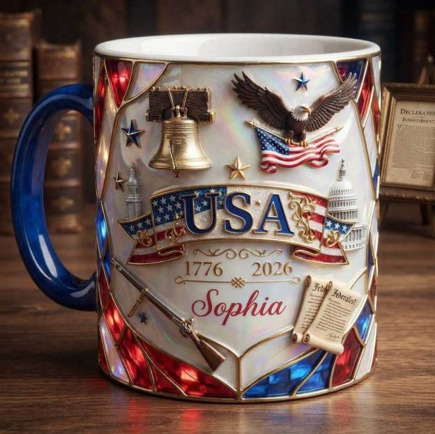 Personalized USA 250th Anniversary Patriotic Mug