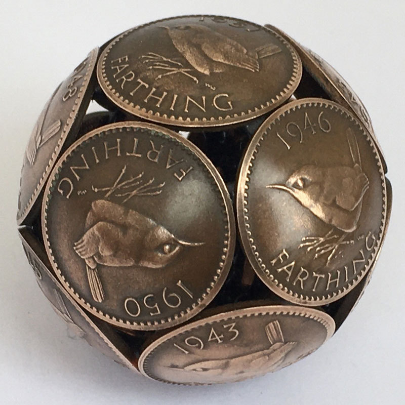 Jenny Wren Bronze Farthing Coin Ball