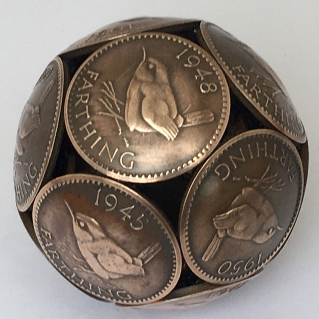 Jenny Wren Bronze Farthing Coin Ball