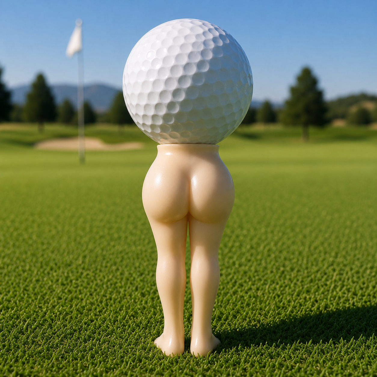 Funny Golf Ball Butt Tee