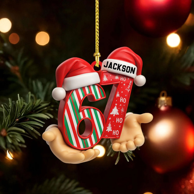 Personalized Six Seven 3D Ornament