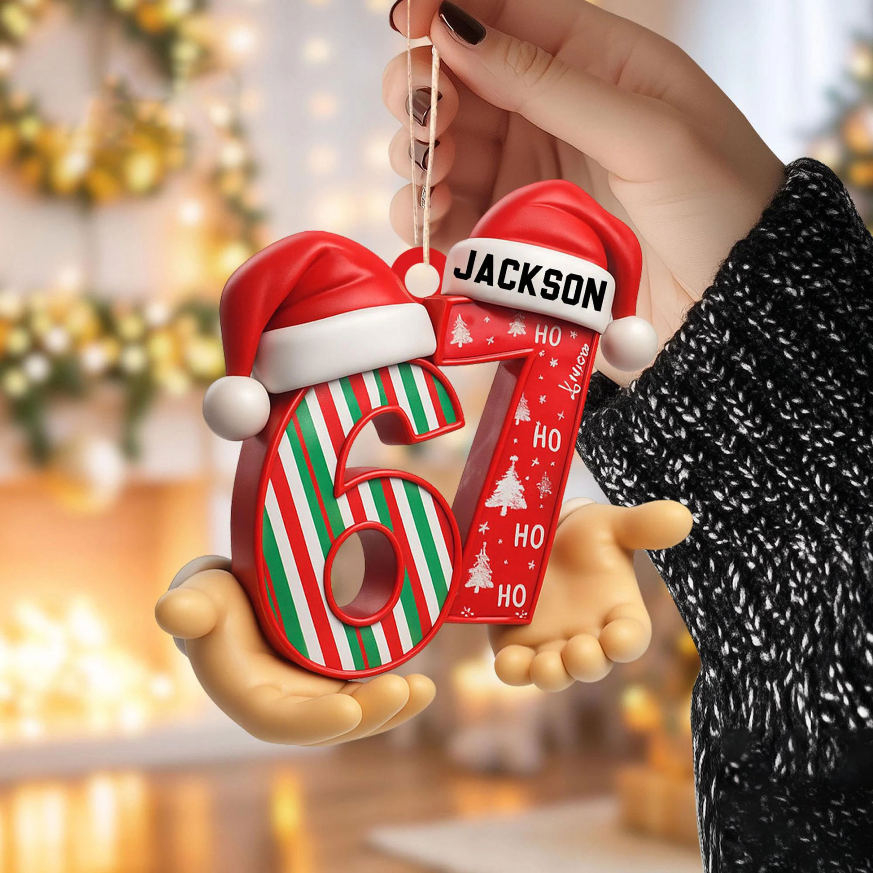 Personalized Six Seven 3D Ornament