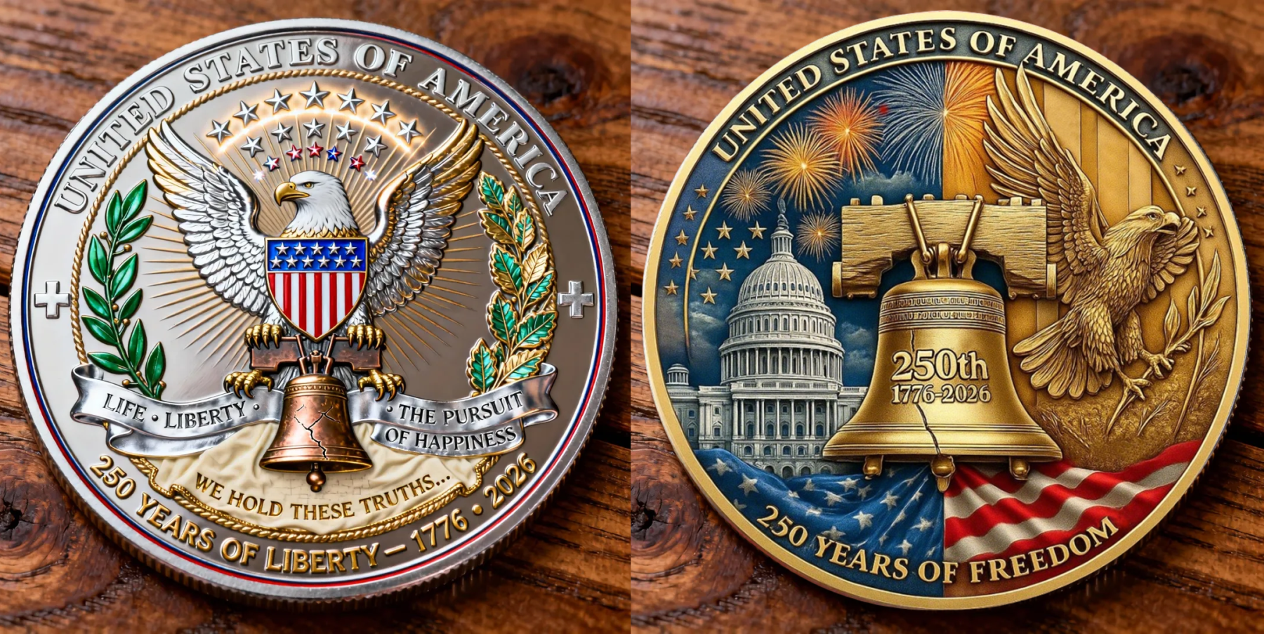 Flash Sale 60% OFF - 250 Years of Freedom �C United States Commemorative Coin (1776�C2026)