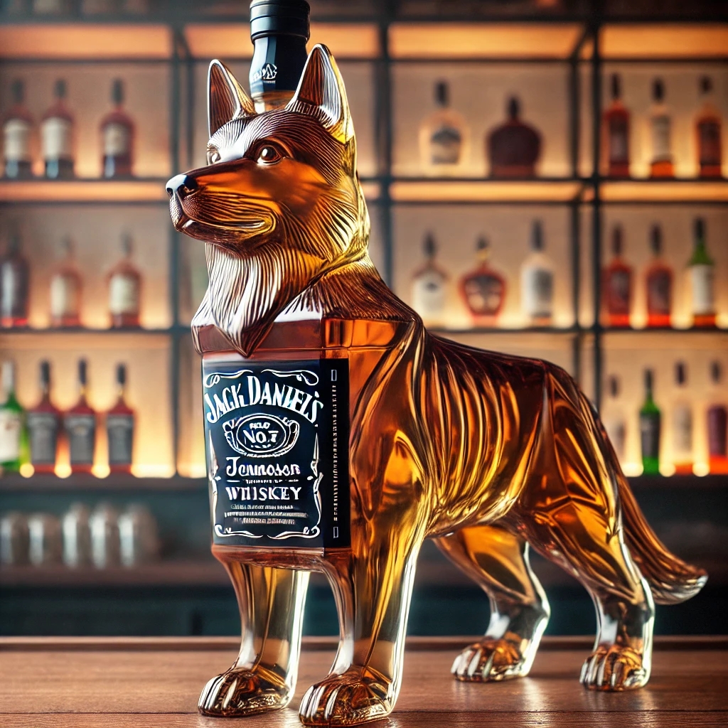 German Shepherd Whiskey Bottle