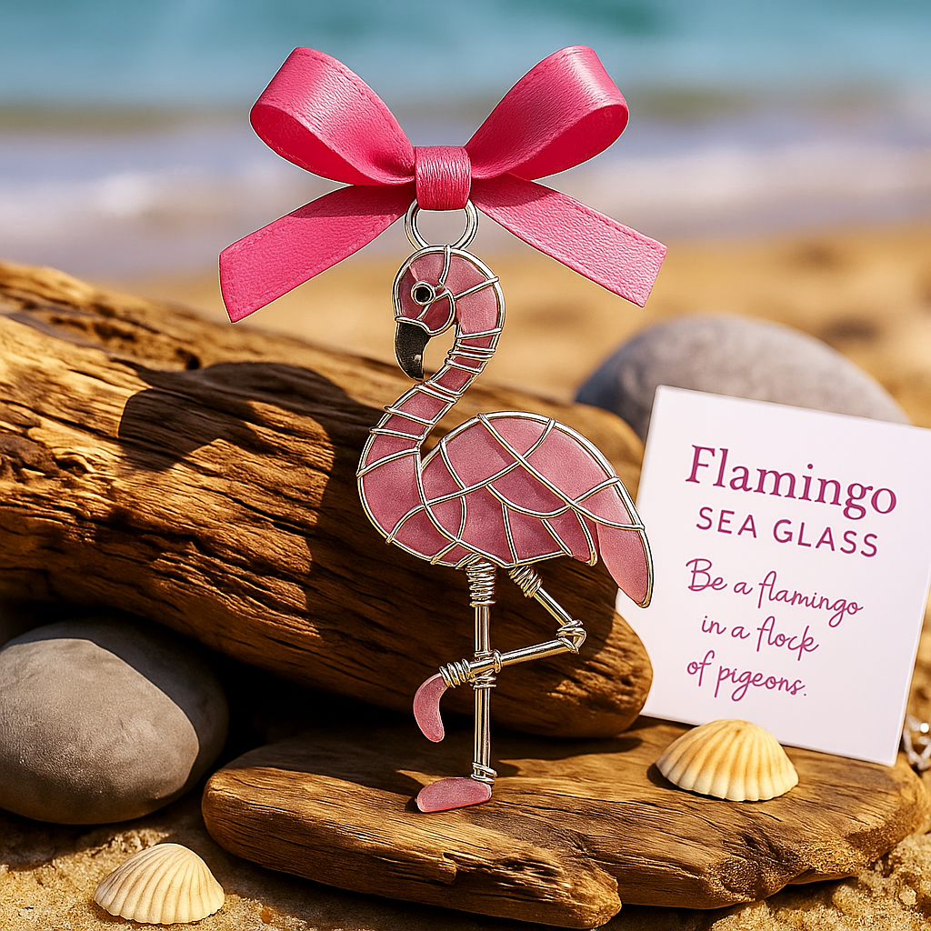 Handmade Sea Glass Bird Ornament