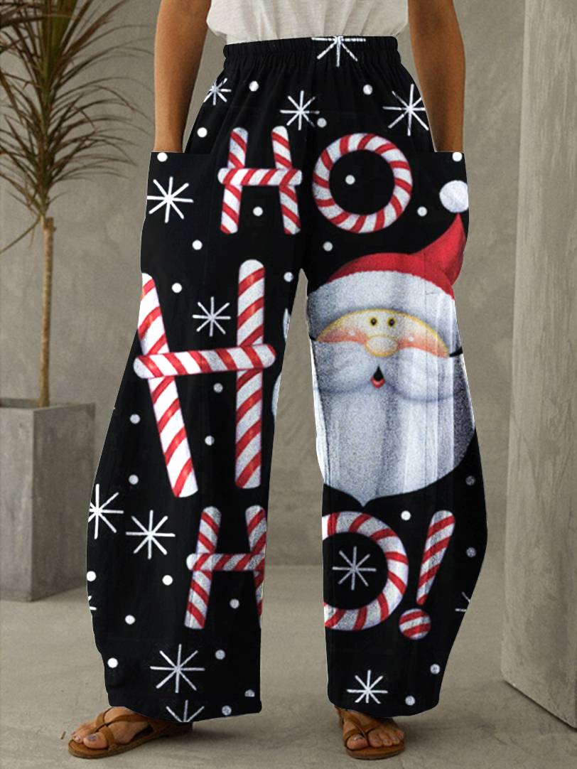 Christmas Santa Claus Print Casual Loose Pants（ Buy any 5 items of all products and get 1 item for free）