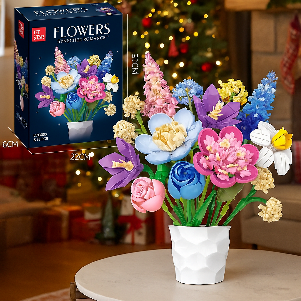 Flower Bouquet Building Blocks Collectible Floral Gift 12-Flower Bouquet - MyhawaiianshirtsUK