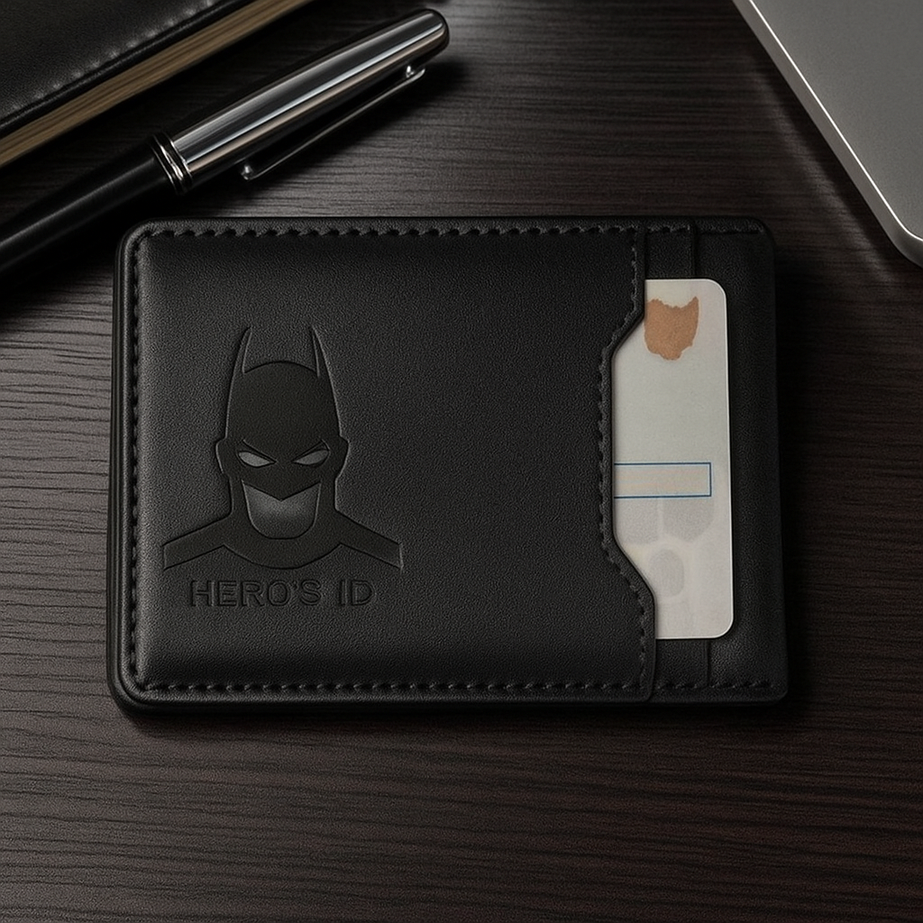 Bat ID Wallet The Ultimate Superhero-Inspired Leather Wallet for Men Father Day Gift - MyhawaiianshirtsUK