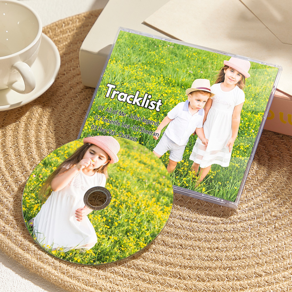 Custom 3 Photos CD & Jewel Case Custom CD Mixtape | Personalized Custom CD Album 10 Favorite Songs For Kids - MyhawaiianshirtsUK