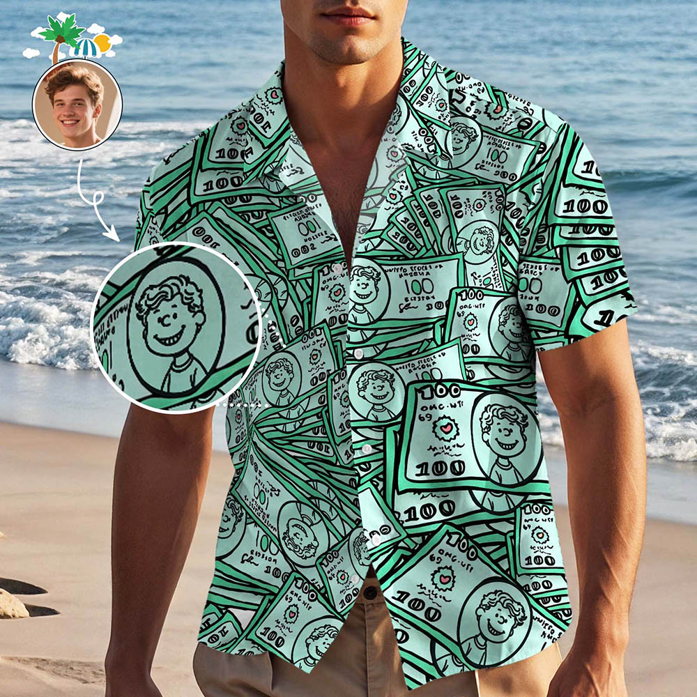 Custom Face Shirt Personalized Cartoon Hawaiian Aloha Shirt Funny Gift For Him - MyhawaiianshirtsUK