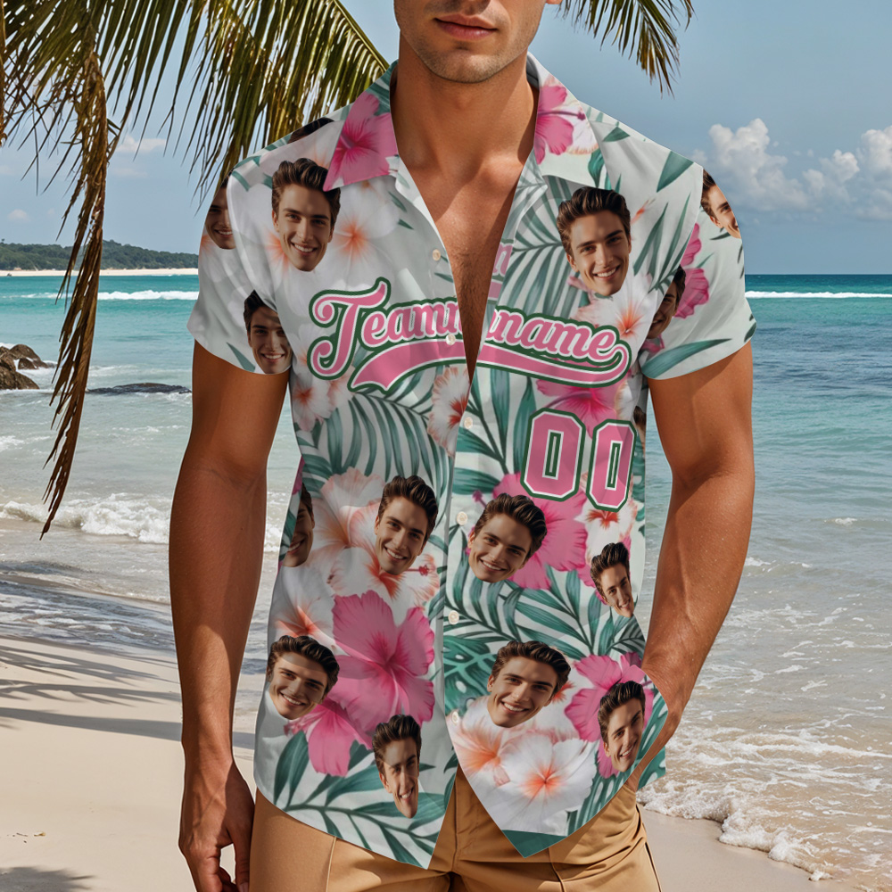 Custom 3D Pattern Tropical Hawaii Leaves Hawaiian Shirt With Name & Number - MyhawaiianshirtsUK