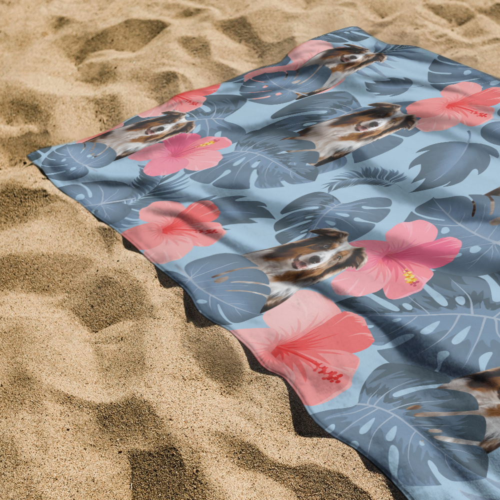 Custom Photo Dog Beach Towel