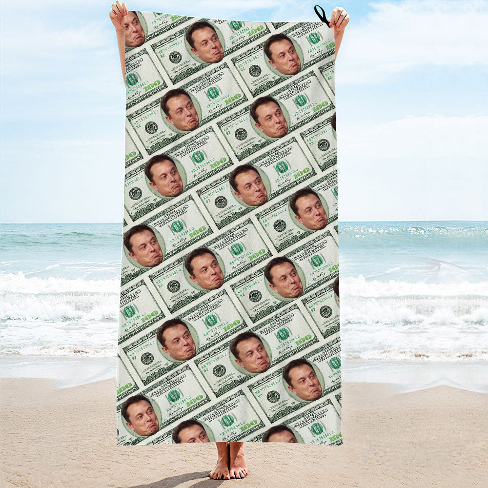 Custom Faces Dollar Beach Towel Personalized Photo Beach Towel Funny Gift - MyhawaiianshirtsUK