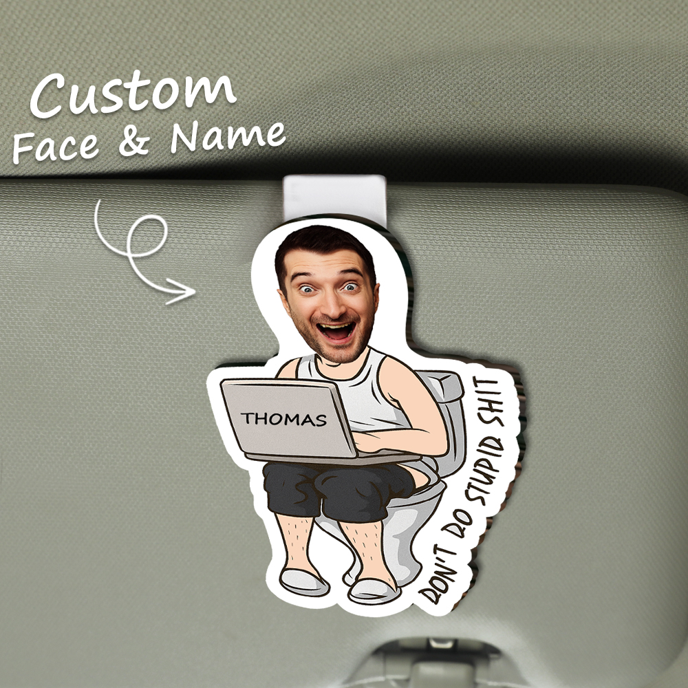 Funny Photo Car Visor Clip Couple Gifts Valentines Day Gifts for Him Personalized Car Visor Clip-Drive Safe - MyhawaiianshirtsUK