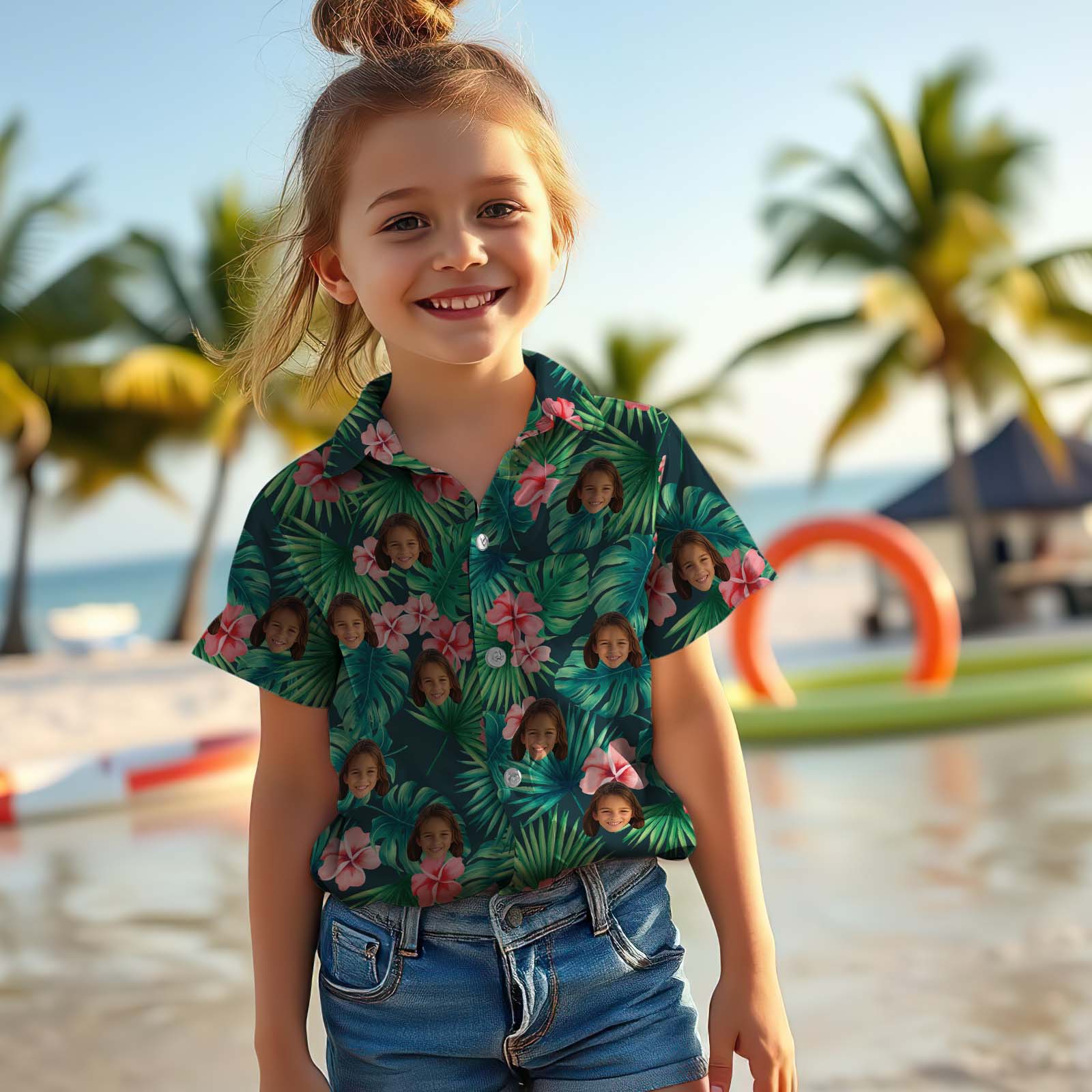 Leafy Bloom - Custom Kids Unisex Hawaiian Shirt - MyhawaiianshirtsUK