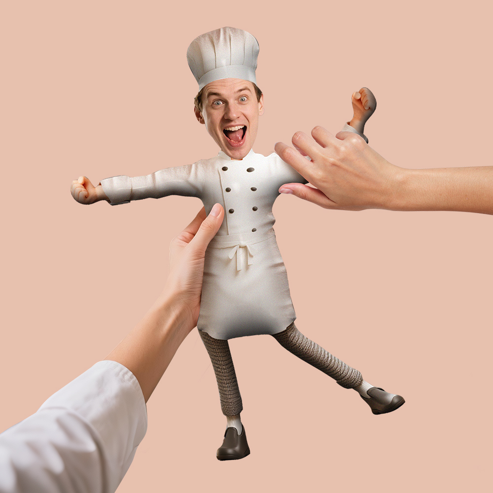 Custom Face Mini Me Keychain/Doll Funny 15/30/50cm Doll Mini Me Gift for Chef - MyhawaiianshirtsUK