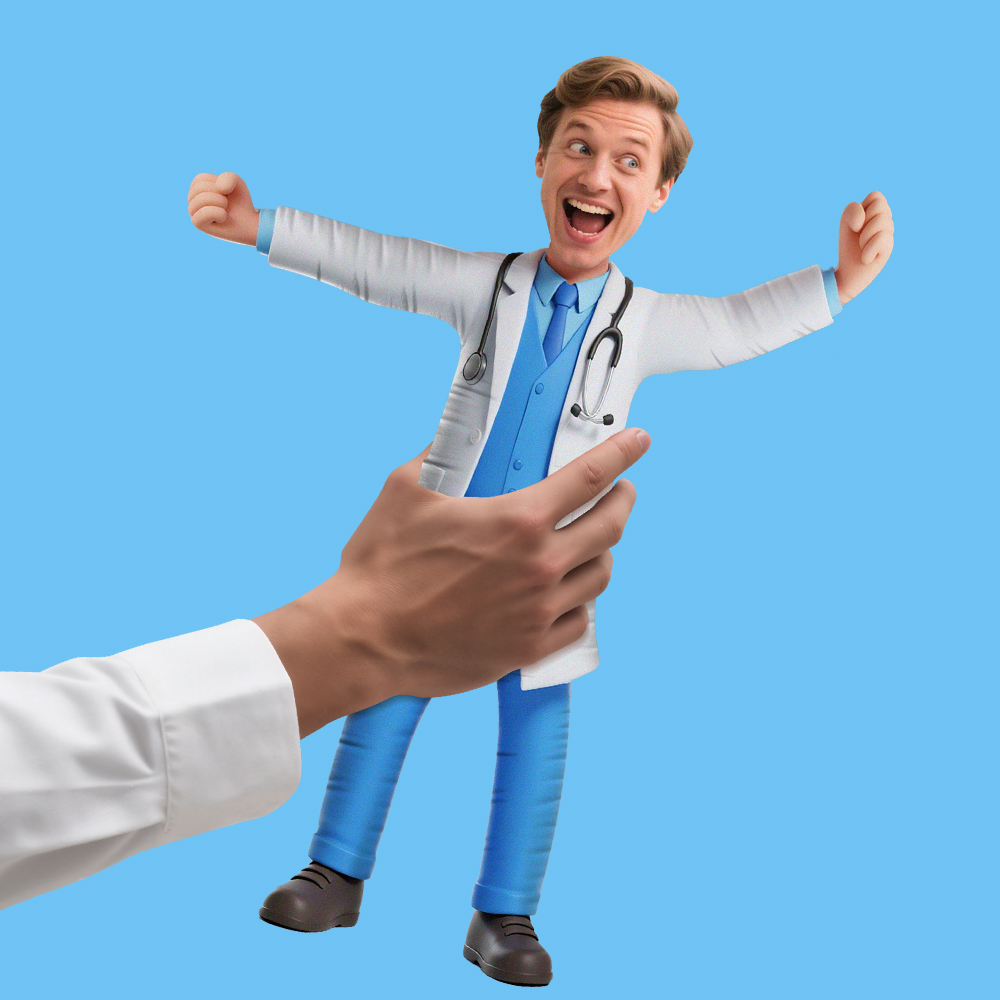 Custom Face Photo Twistable Mini Me Keychain/Doll Gift For Doctor - MyhawaiianshirtsUK