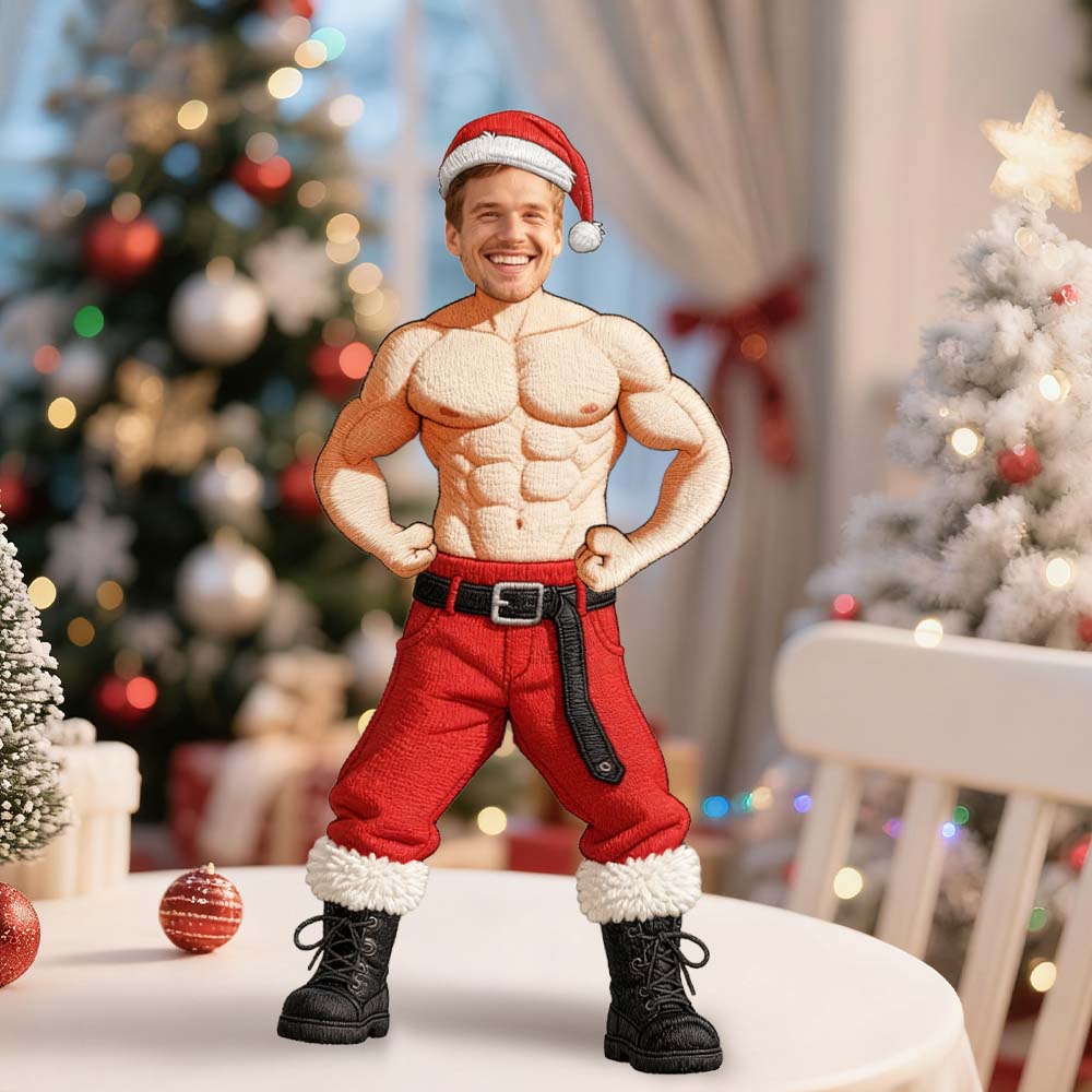 Custom Face Santa Muscle Doll Keychain Personalized Christmas Mini Figure Keychain/Doll - MyhawaiianshirtsUK
