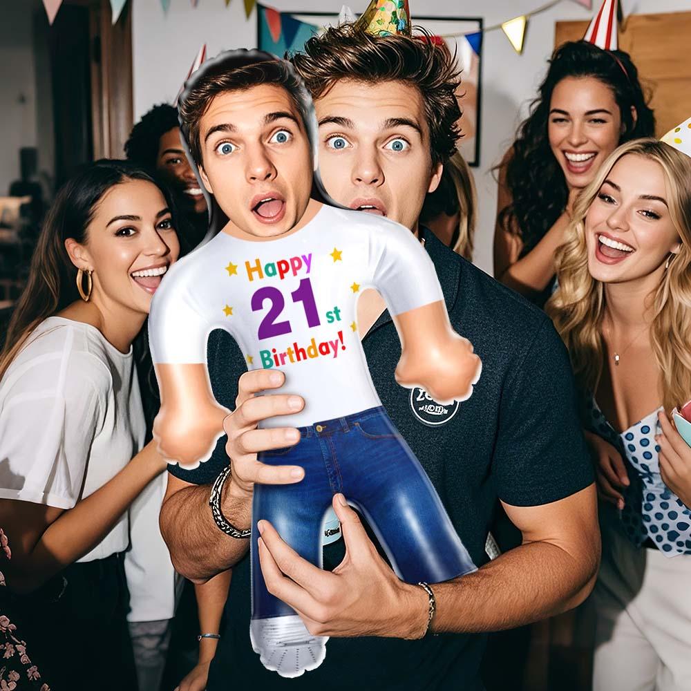 Custom Birthday Inflatable Air Minime Doll  Face Blow Up Doll Birthday Gift With Age