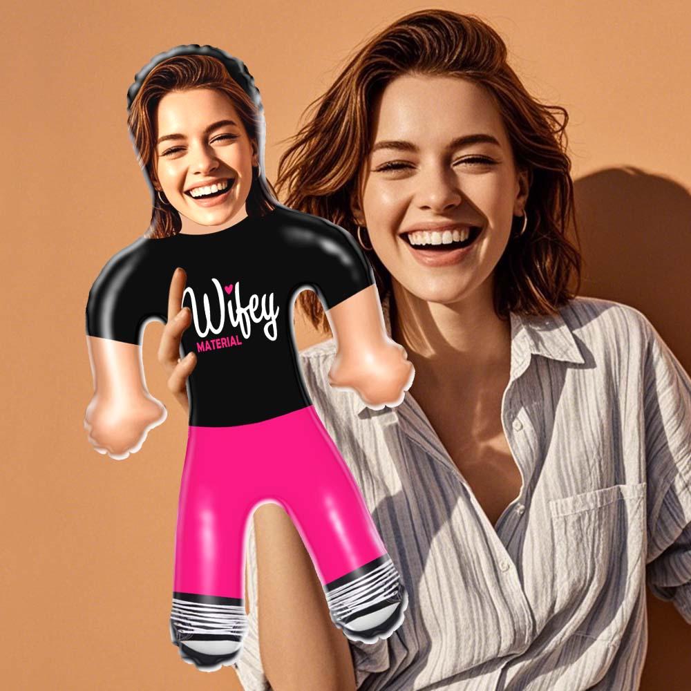 Custom Inflatable Air Minime Doll  Face Blow Up Doll Gift for Couple - Wifey Material - MyhawaiianshirtsUK