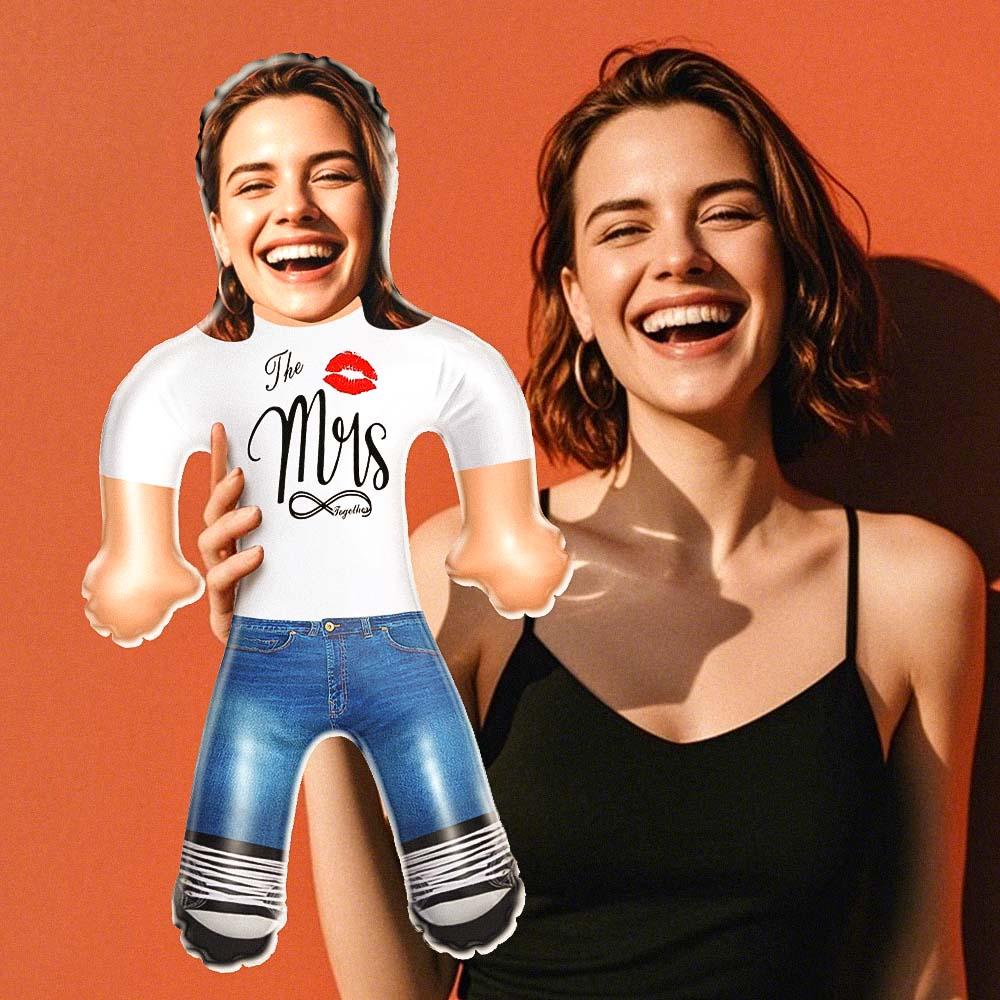 Custom Face Blow Up Doll – "The Mrs" Forever Love Funny Inflatable Doll For Wife - MyhawaiianshirtsUK