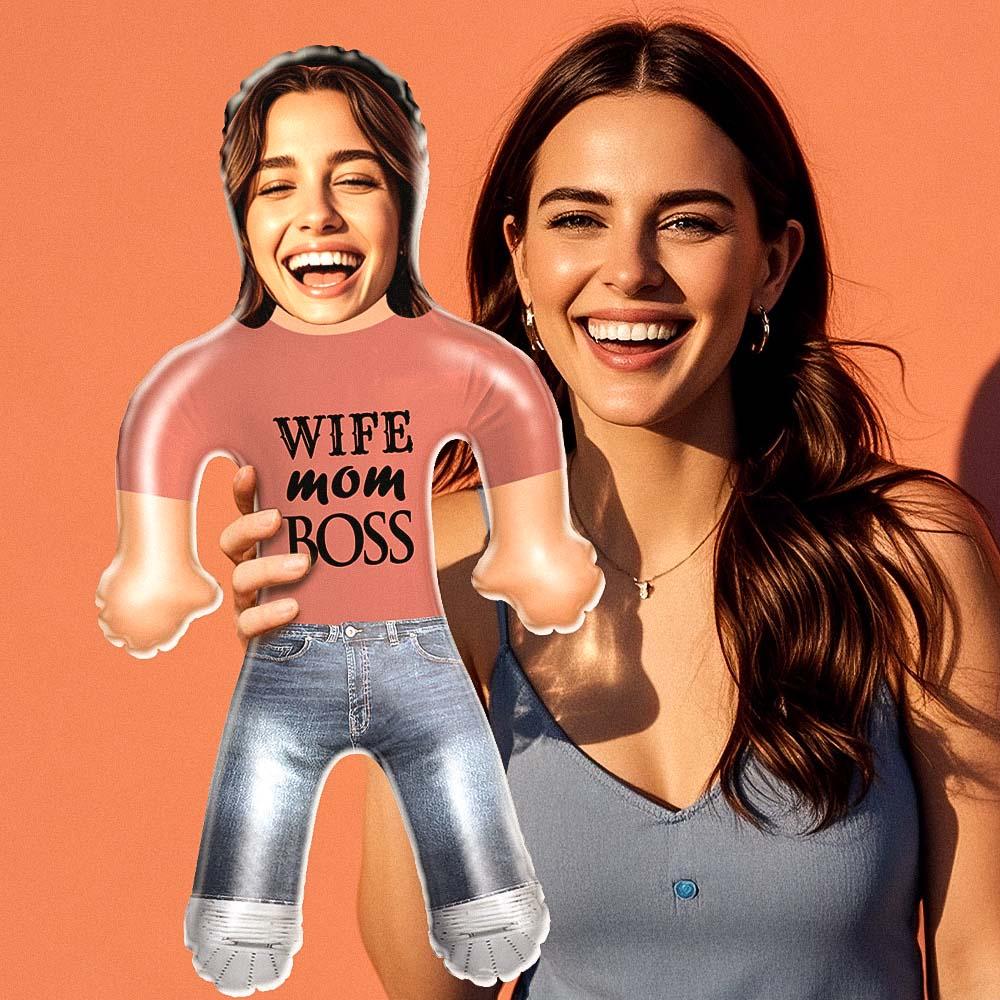 Wife. Mom. Boss. Custom Inflatable Doll – Face Photo Mother’s Day Gift - MyhawaiianshirtsUK