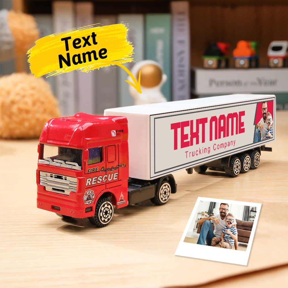 Personalized Toy Truck, Customized With Name On The Side of The Truck: Birthday, Christmas, Any Event for Him - Get Photo Blanket